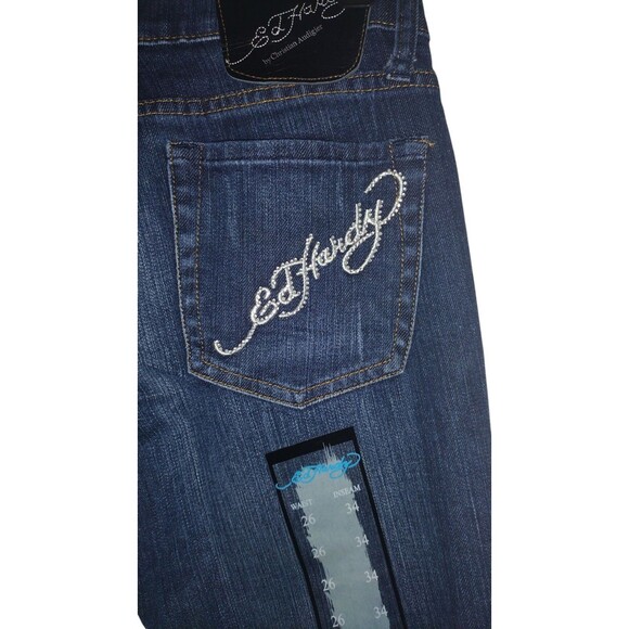 Ed Hardy Jeans Womens Size 26 Boot Cut by Christian Audigier (26x34) NEW w/ TAGS - Picture 5 of 11